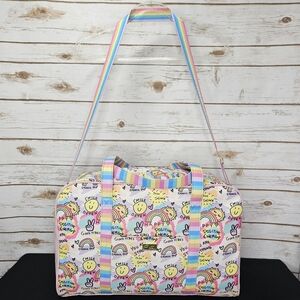 Betsey Johnson Rainbow Pink Duffel Travel Bag